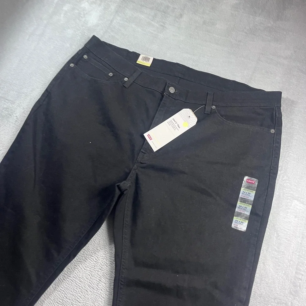 Levis 541 Mens Athletic Taper Black Jeans Big and Tall 44x30 Levis Flex Stretch